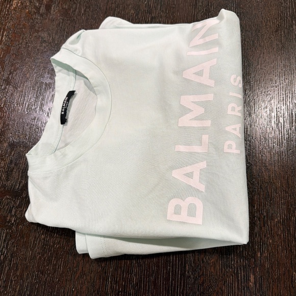 Balmain Light Mint green cropped t shirt - Picture 6 of 9